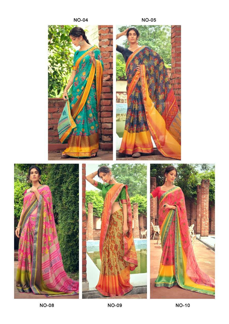 sr brand anvi series 01-10 viscose brasso panel with border saree