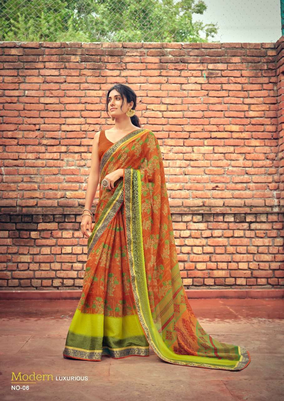 sr brand anvi series 01-10 viscose brasso panel with border saree