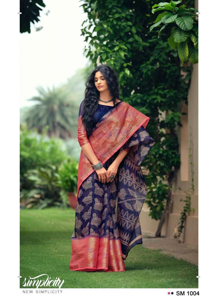 sr brand samaira series 7001-7010 Warm Silk Kanchi Border saree