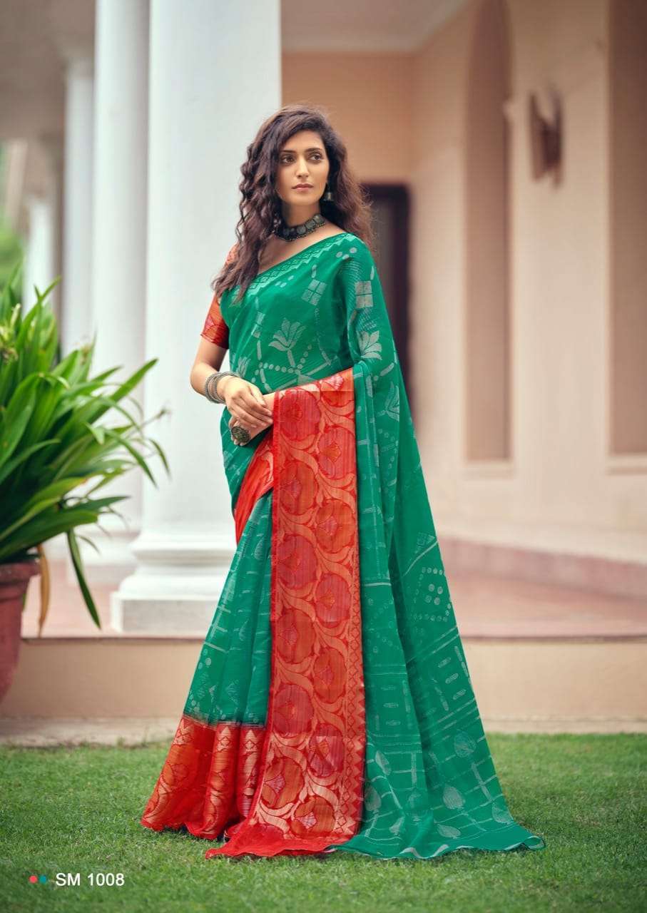 sr brand samaira series 7001-7010 Warm Silk Kanchi Border saree