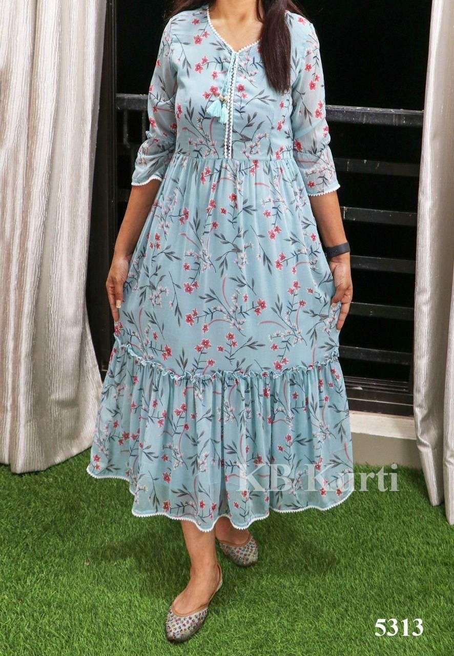 X-LADY 2 COLORS DESIGNER PREMIUM FAUX GEORGETTE KURTI 