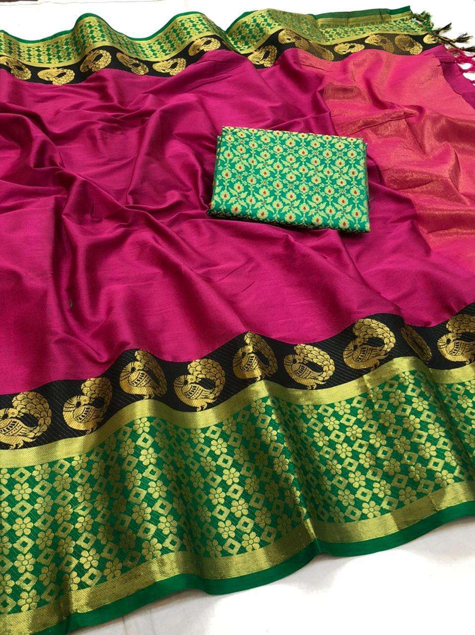 BT-51 GAJRAJ DESIGNER ORA SILK SLUB WITH WORK BORDER SAREE