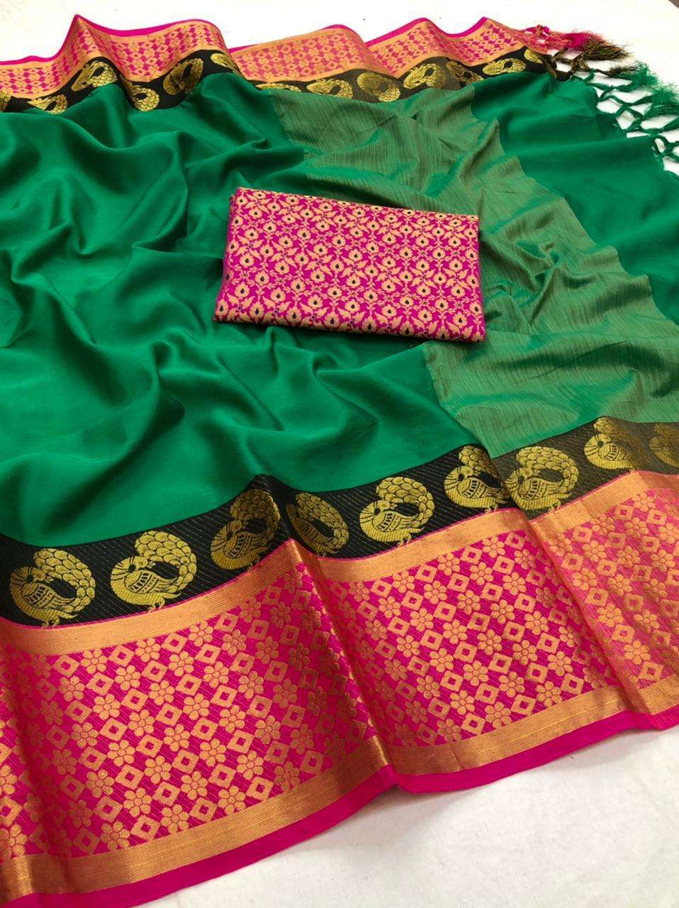 BT-51 GAJRAJ DESIGNER ORA SILK SLUB WITH WORK BORDER SAREE
