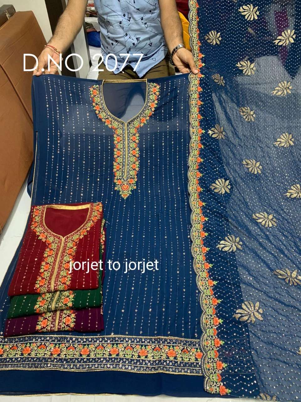 buy non catalog ladies salwar kameez heavy work 4 color matching suits