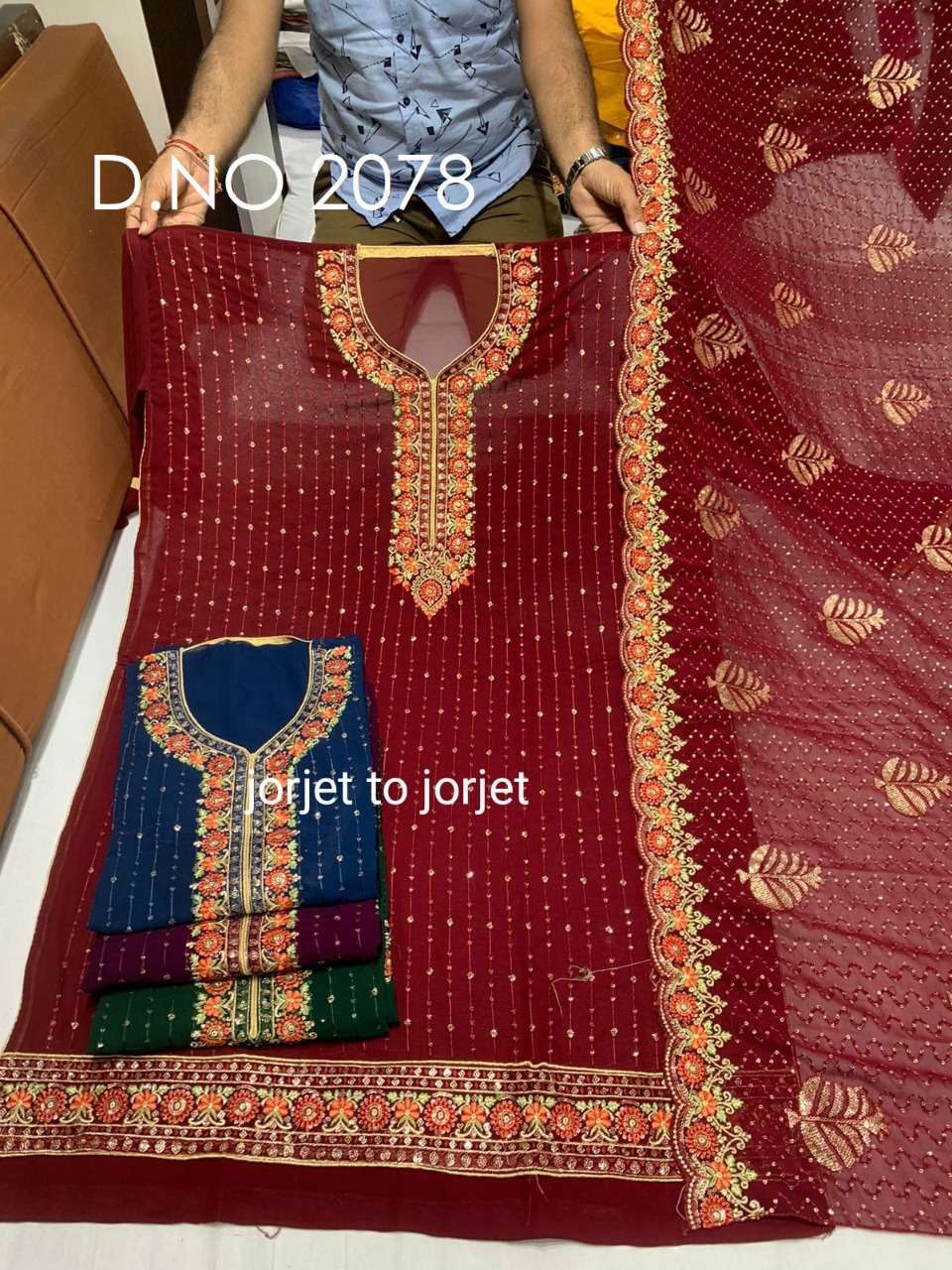 buy non catalog ladies salwar kameez heavy work 4 color matching suits