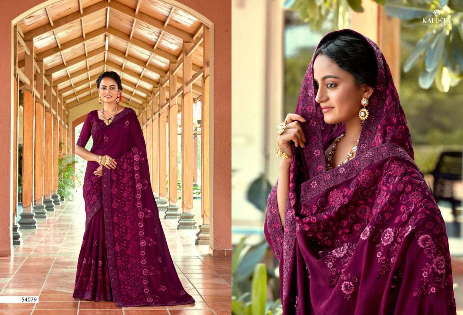 kalista hero vol 10 series 54077-54084 pure vichitra saree 