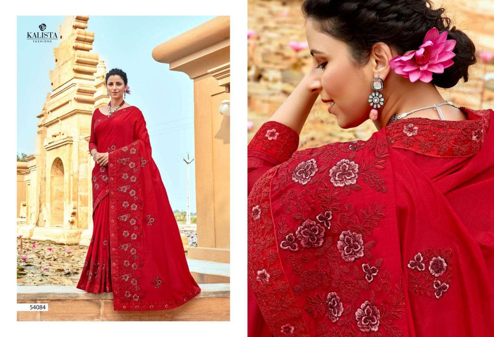 kalista hero vol 10 series 54077-54084 pure vichitra saree 