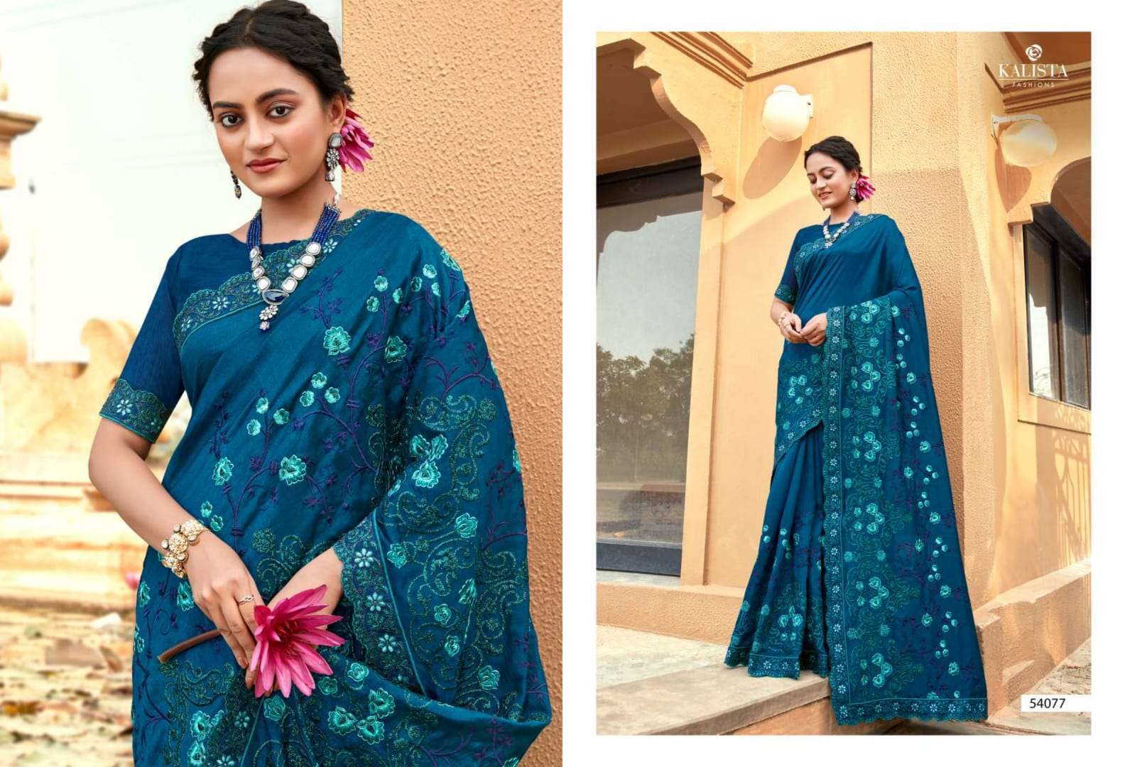 kalista hero vol 10 series 54077-54084 pure vichitra saree 