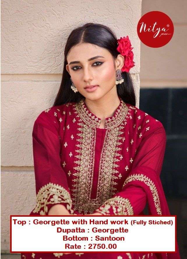 lt nitya 701 colors georgette with hand work suit 