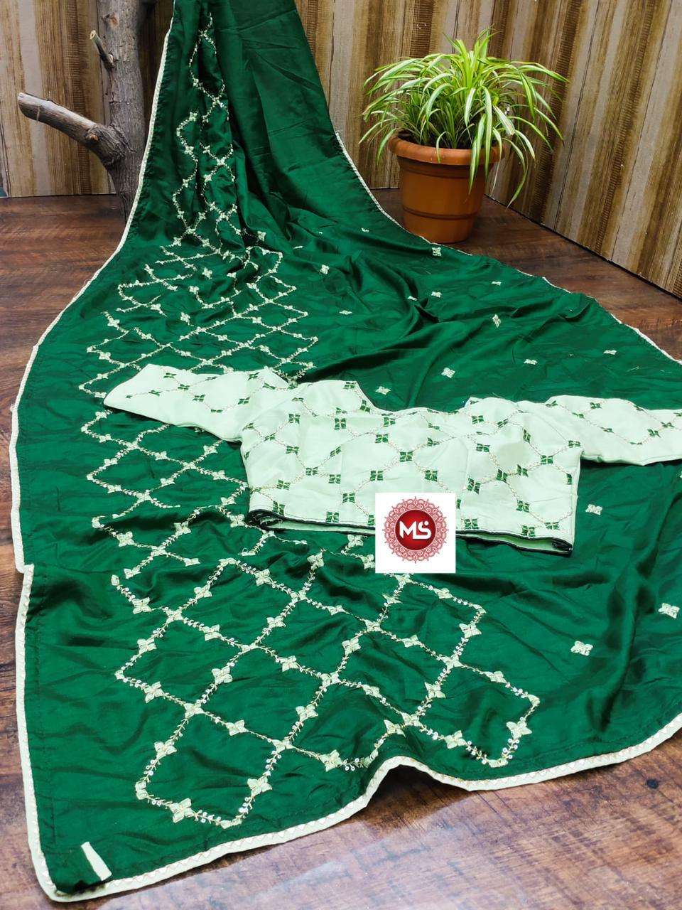 MS BRAND DOLA PANNEL CHOKDA DESIGNER SEQUENCE WORK SAREE 