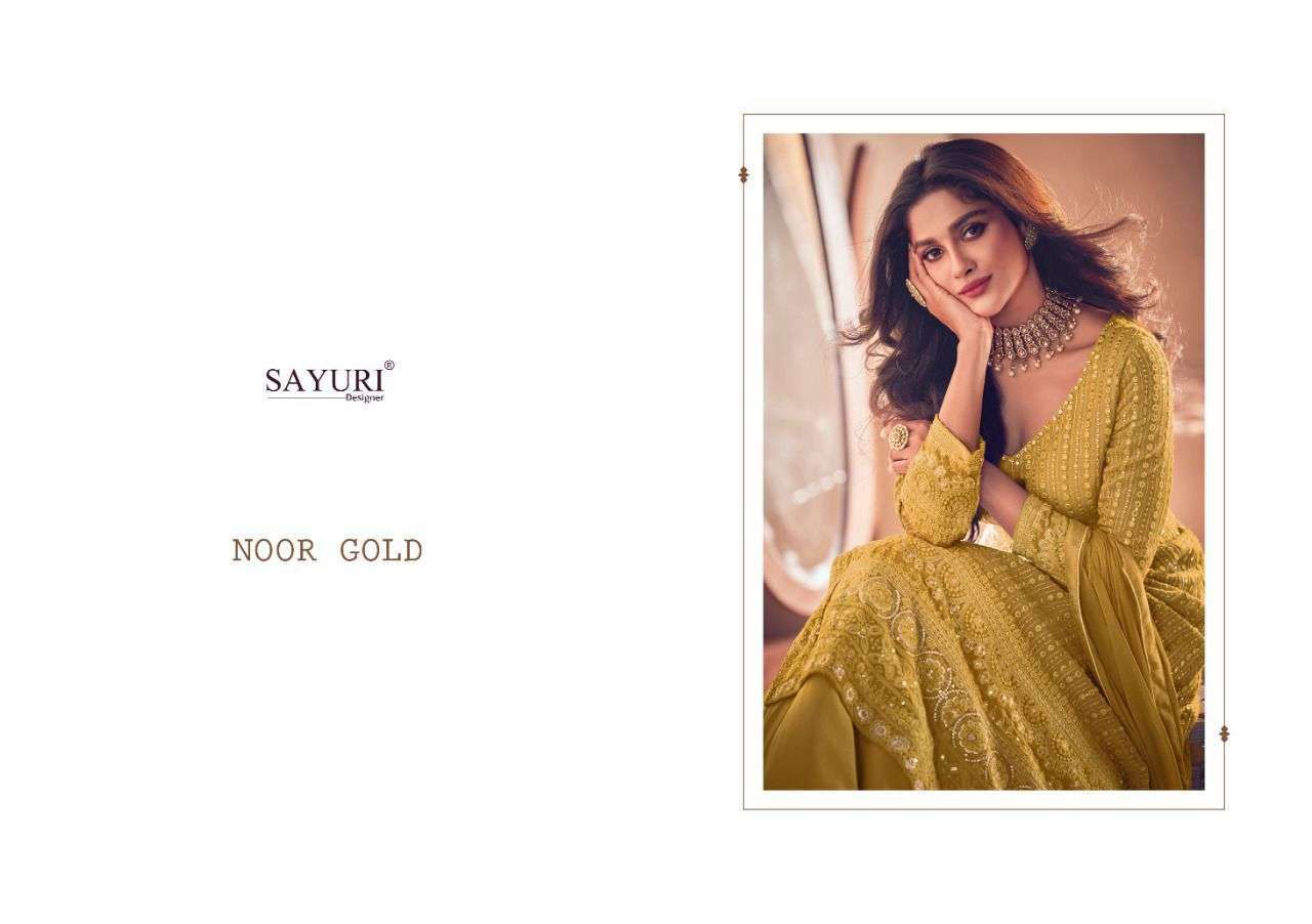 sayuri noor gold series 122 real georgette embroidery work suit 