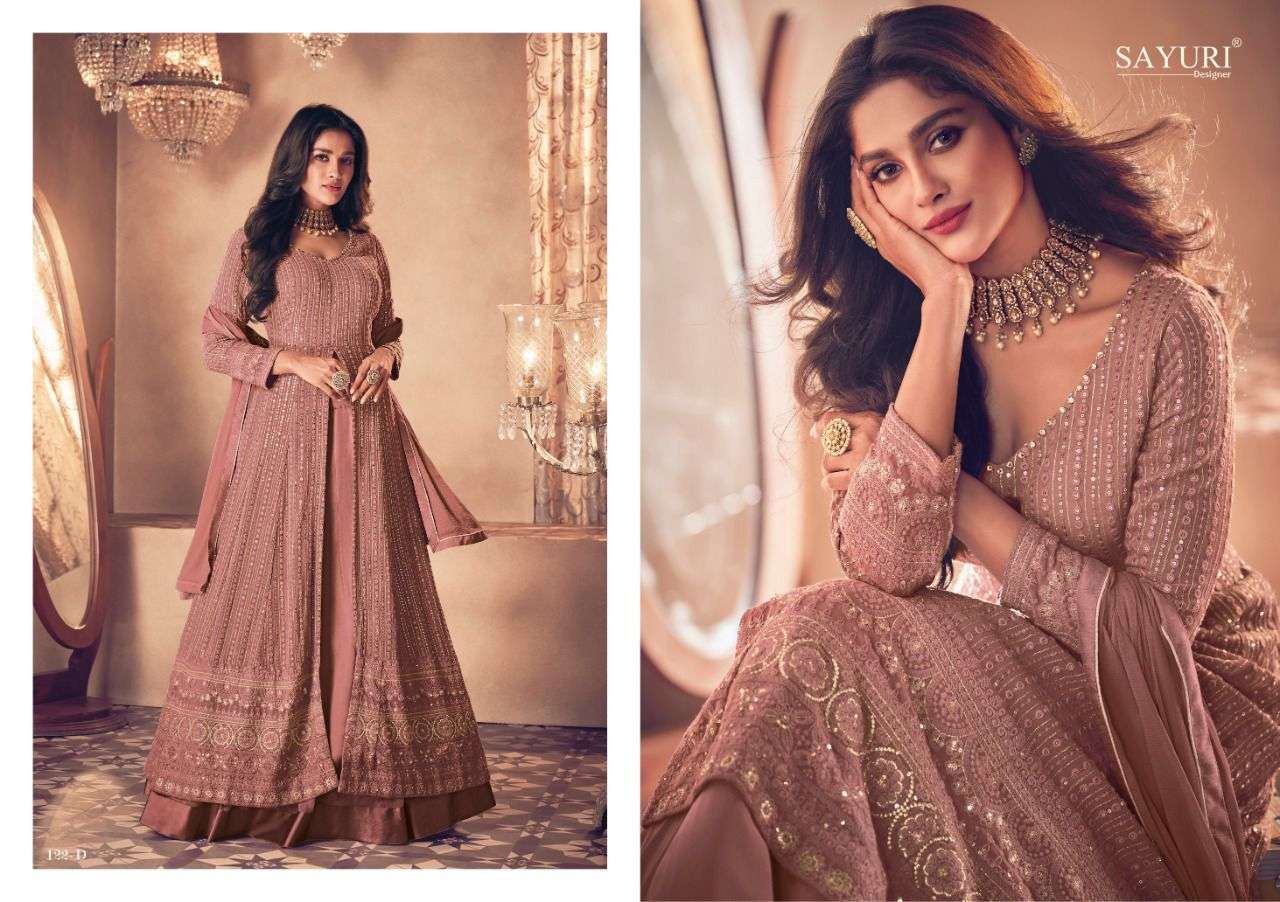 sayuri noor gold series 122 real georgette embroidery work suit 
