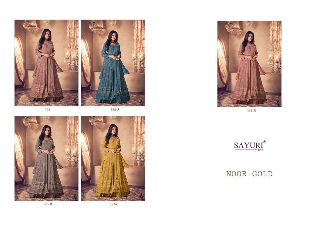 sayuri noor gold series 122 real georgette embroidery work suit 