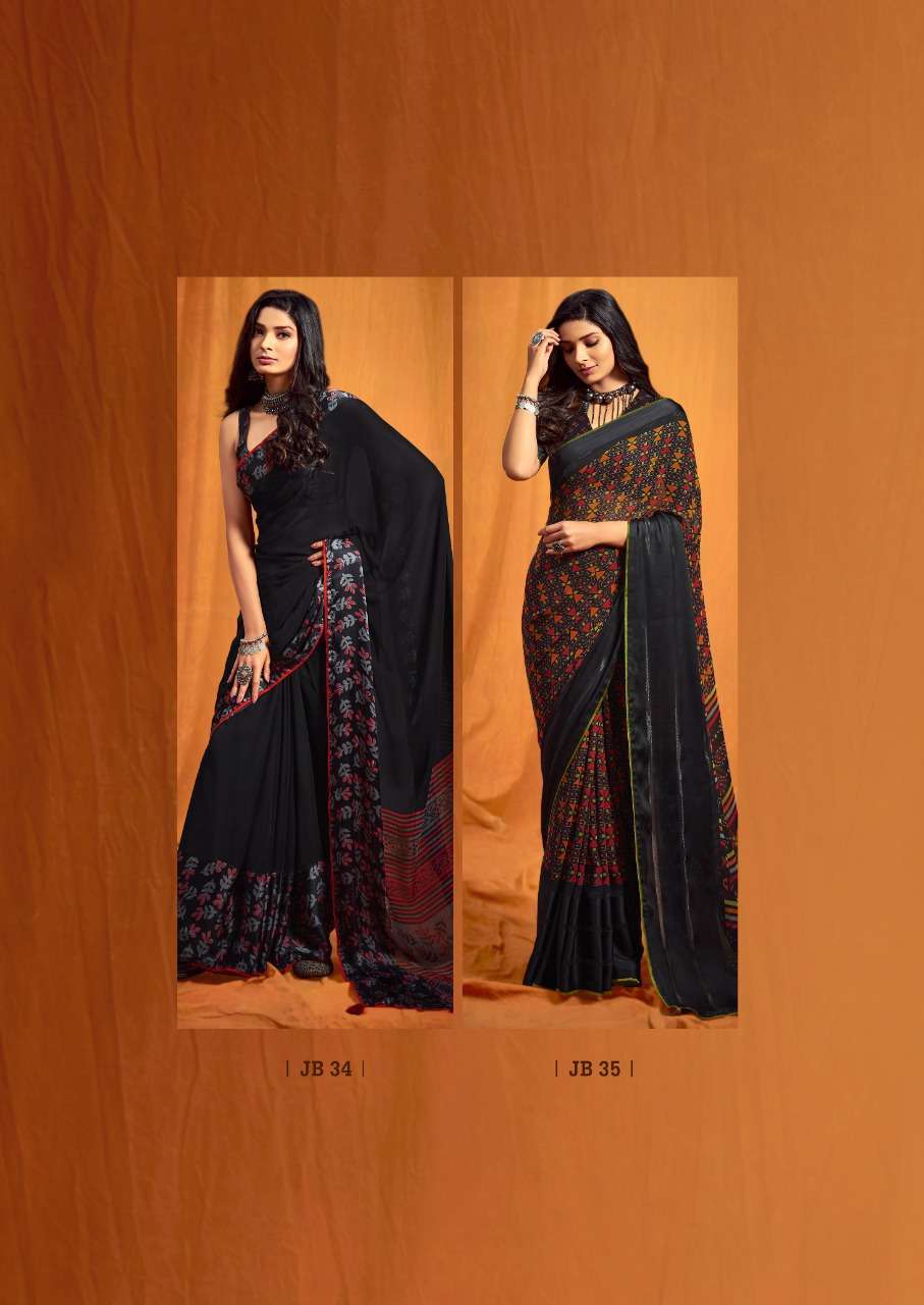 sr brand jeevika black vol 3 series 31-35 Weightless Satin Border saree