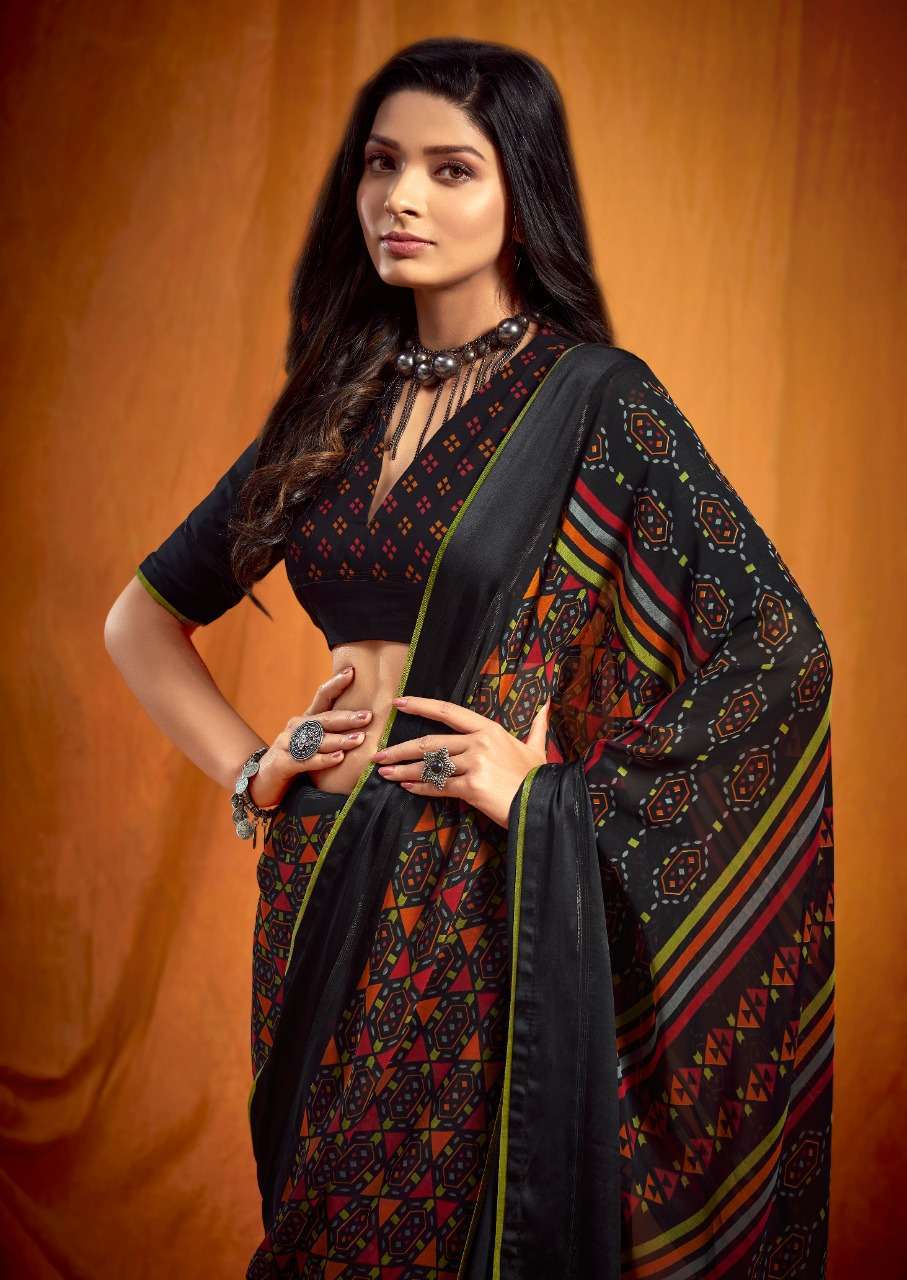 sr brand jeevika black vol 3 series 31-35 Weightless Satin Border saree