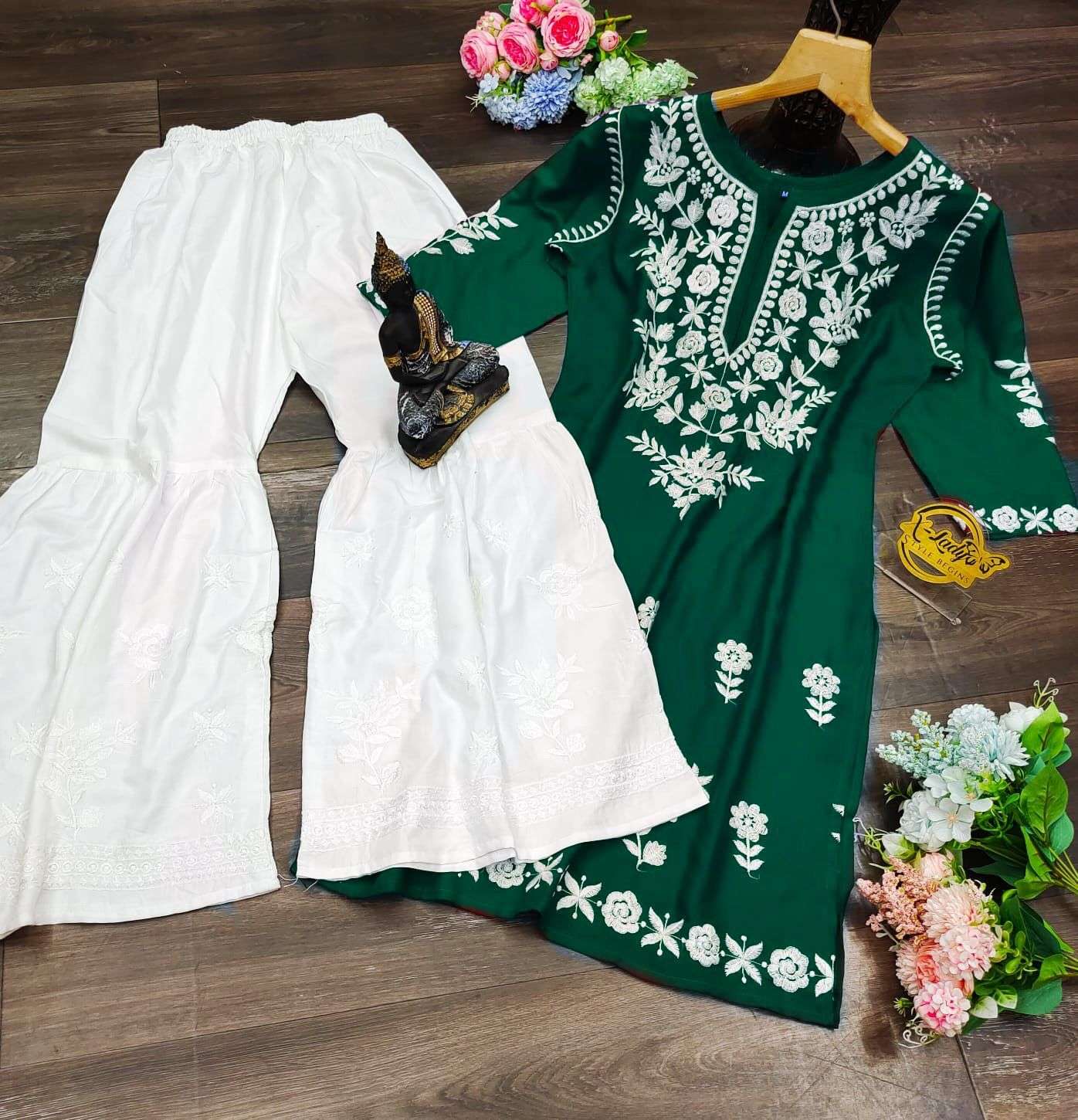 X-LADY 4 COLORS DESIGNER 14 KG RAYON SHARARA SET 