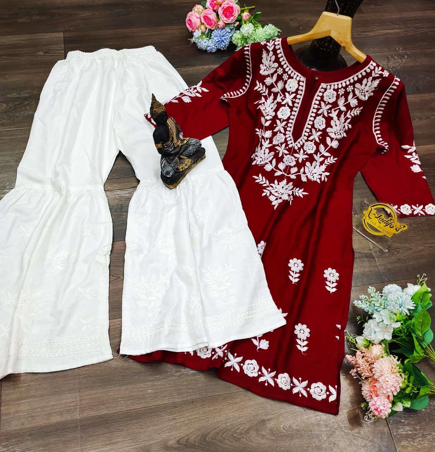 X-LADY 4 COLORS DESIGNER 14 KG RAYON SHARARA SET 