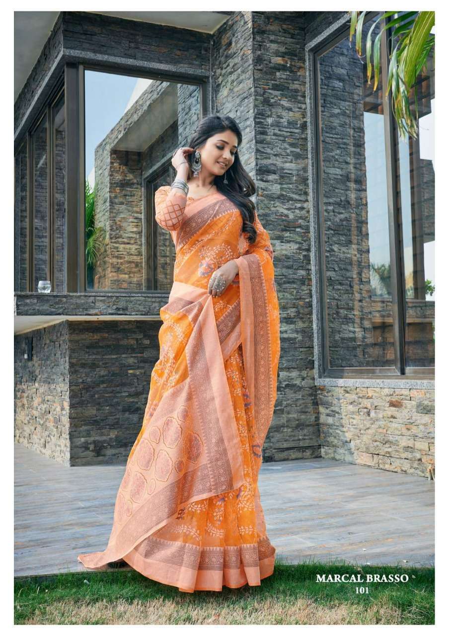apple saree marcal brasso vol 1 series 101-108 kimona brasso saree