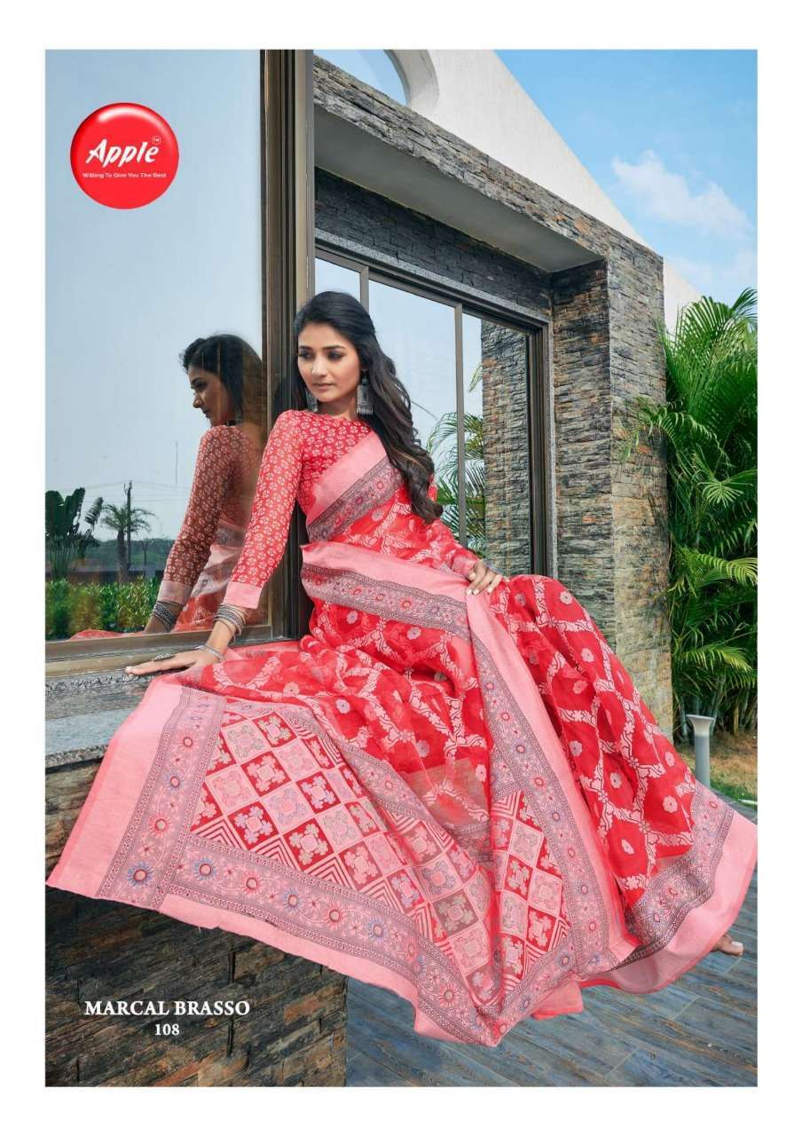 apple saree marcal brasso vol 1 series 101-108 kimona brasso saree