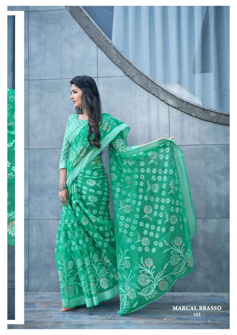 apple saree marcal brasso vol 1 series 101-108 kimona brasso saree