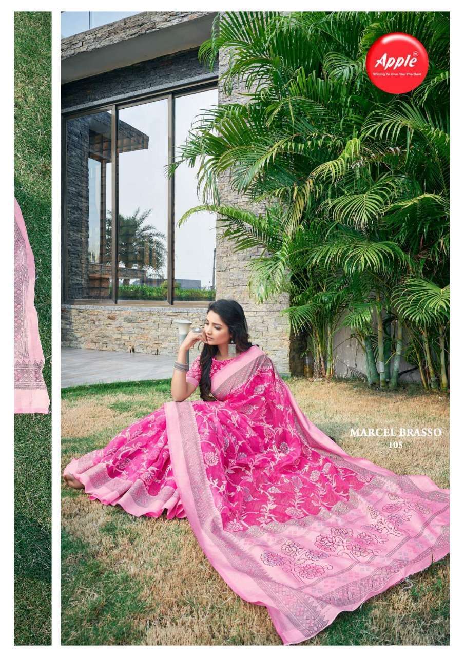 apple saree marcal brasso vol 1 series 101-108 kimona brasso saree