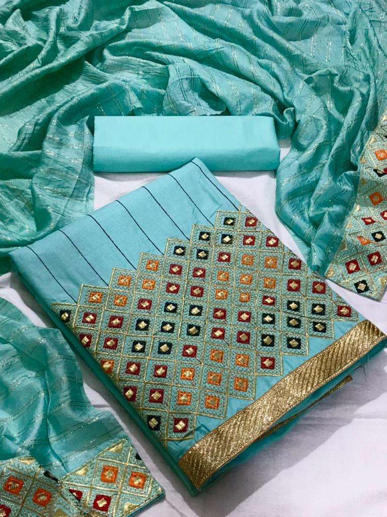 BT-07 DESIGNER SLUB COTTON MULTI WORK NON CATALOG SUIT 