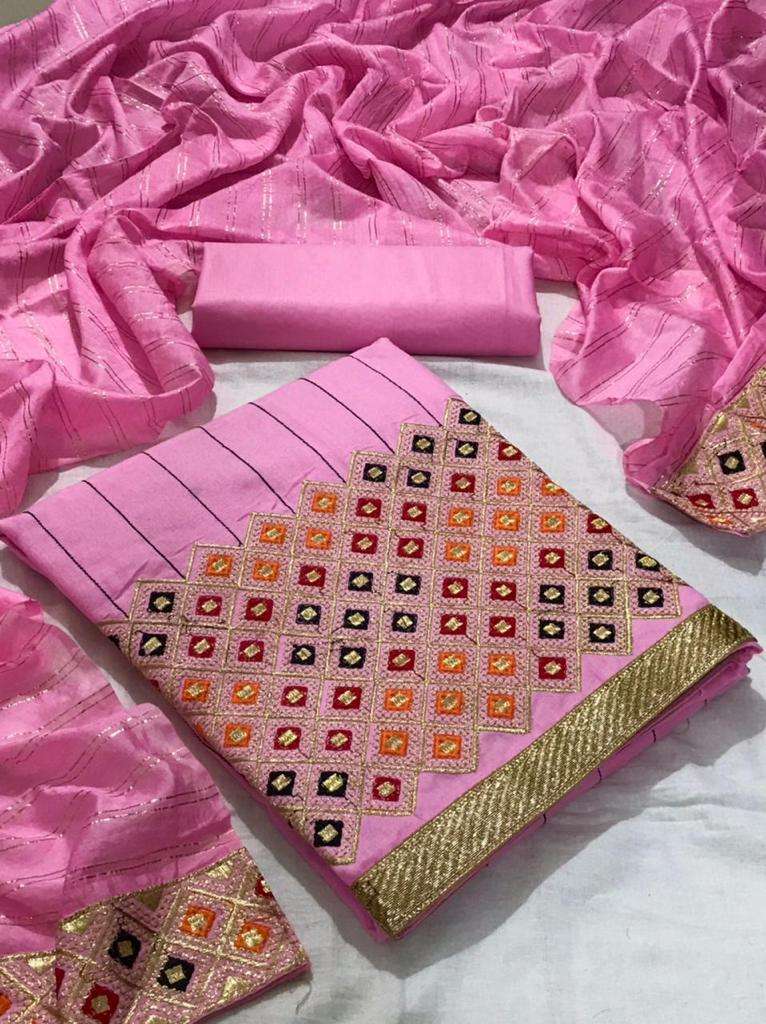 BT-07 DESIGNER SLUB COTTON MULTI WORK NON CATALOG SUIT 