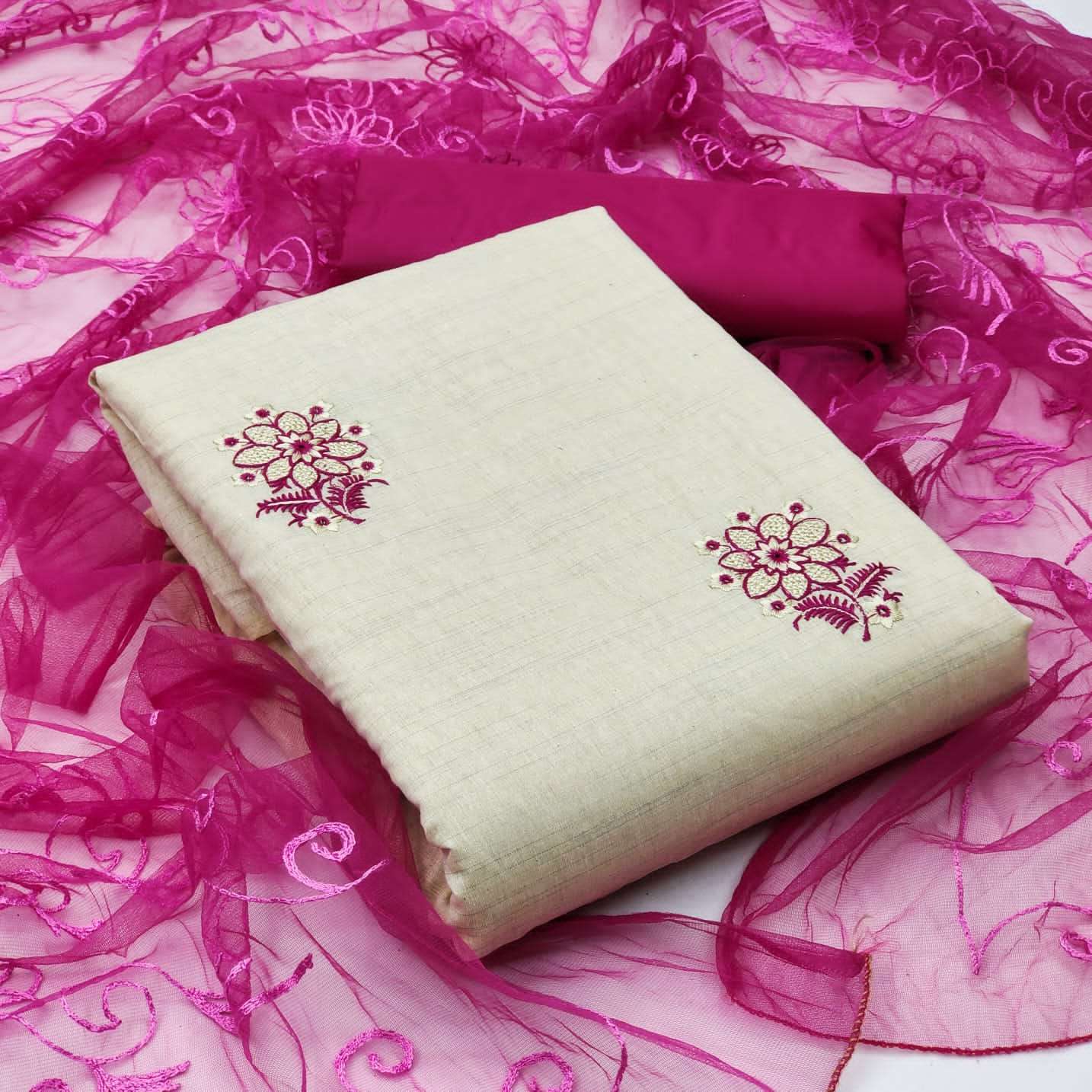 BT-15 DESIGNER KHADI COTTON WORK NON CATALOG SUIT 
