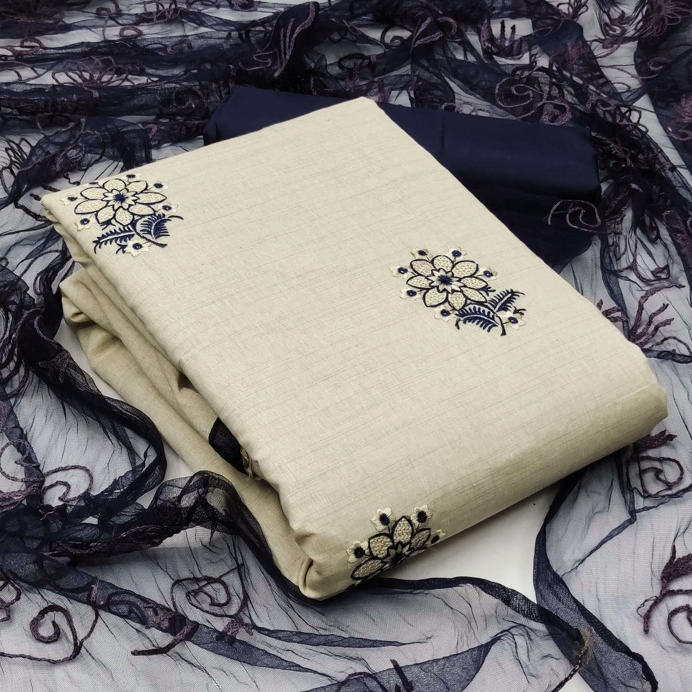 BT-15 DESIGNER KHADI COTTON WORK NON CATALOG SUIT 
