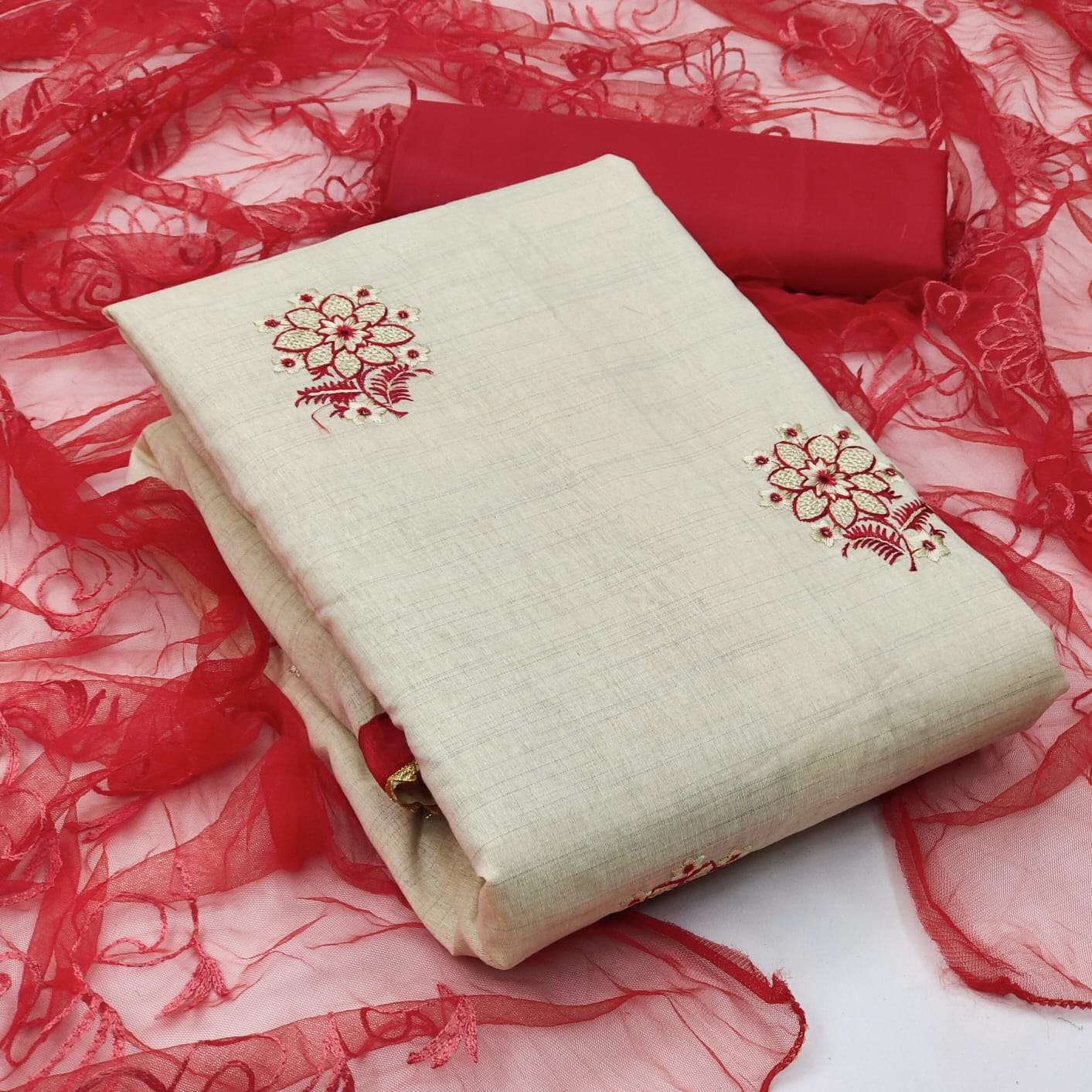 BT-15 DESIGNER KHADI COTTON WORK NON CATALOG SUIT 