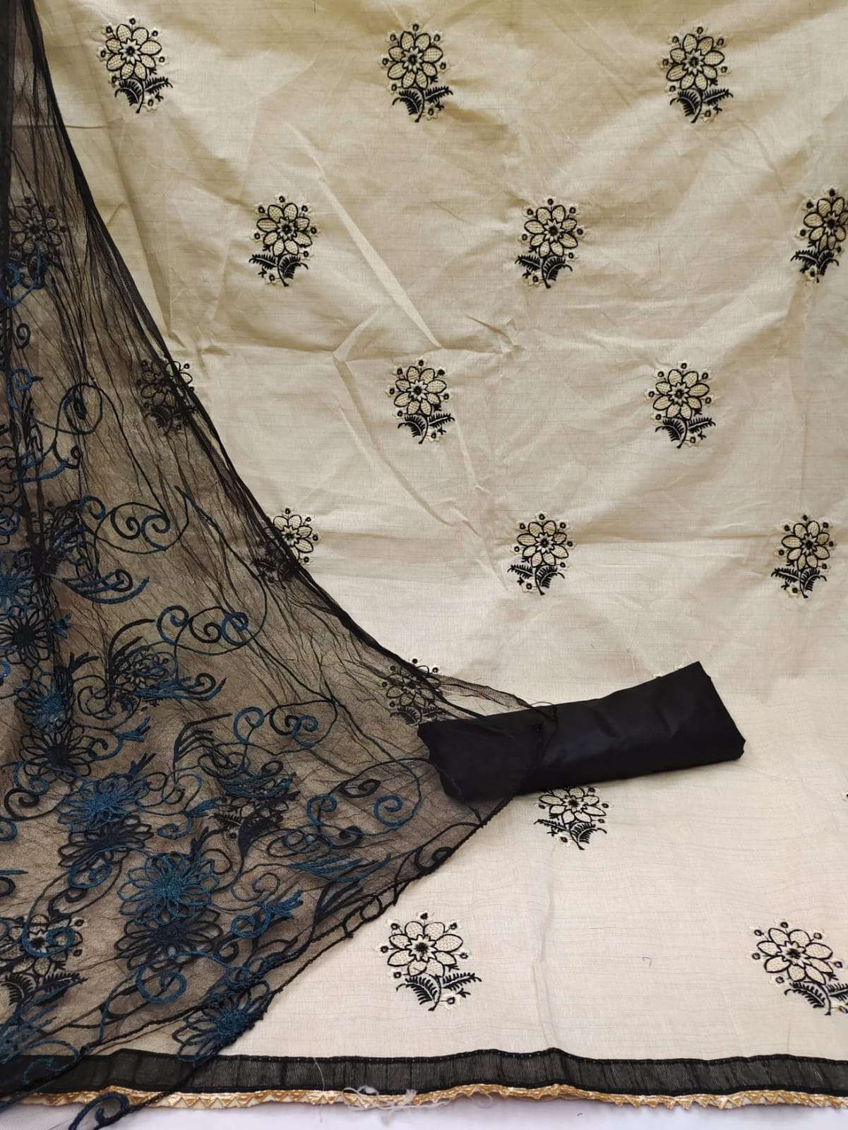 BT-15 DESIGNER KHADI COTTON WORK NON CATALOG SUIT 