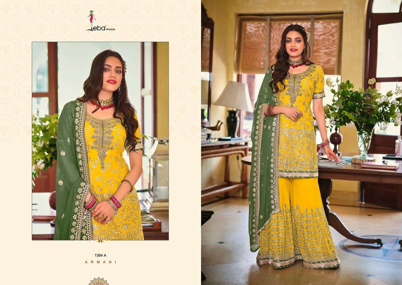EBA ARMANI COLOR EDITION DESIGNER FAUX GEORGETTE SUIT 
