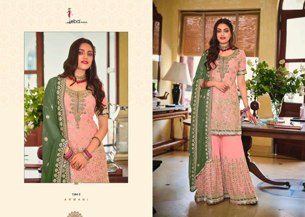 EBA ARMANI COLOR EDITION DESIGNER FAUX GEORGETTE SUIT 