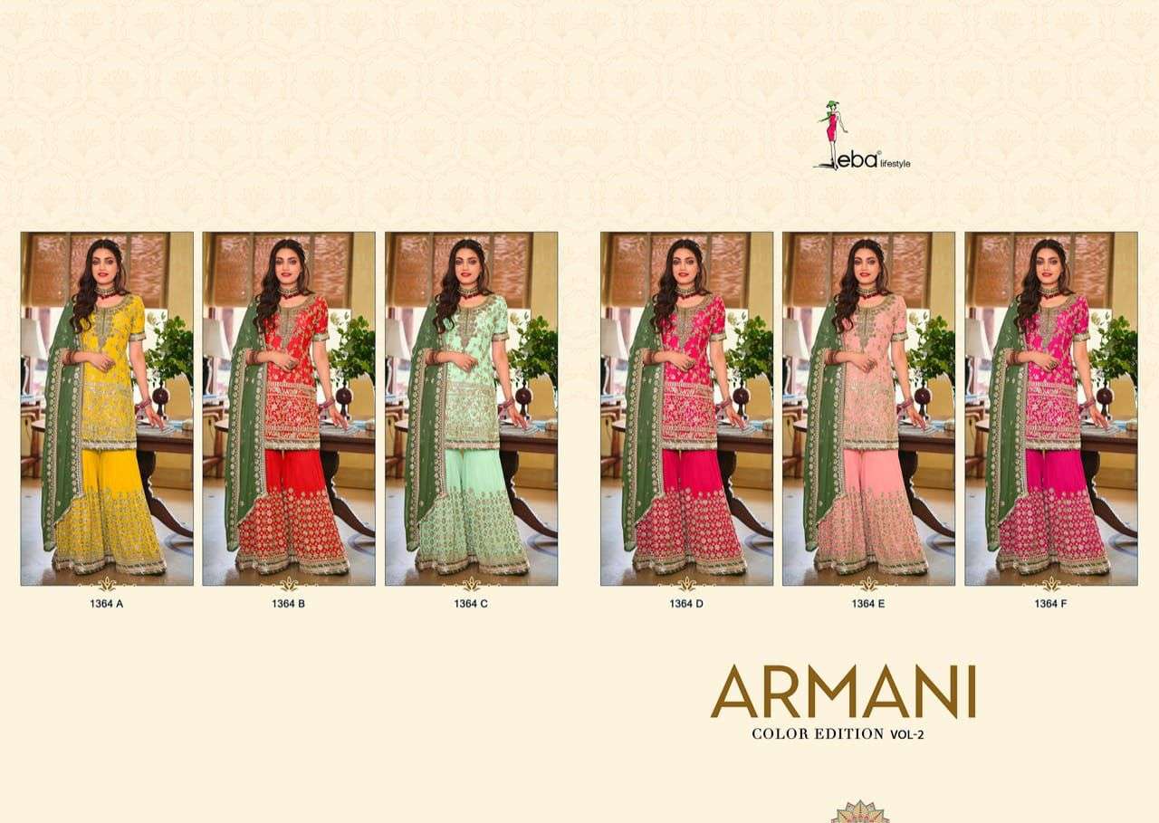 EBA ARMANI COLOR EDITION DESIGNER FAUX GEORGETTE SUIT 