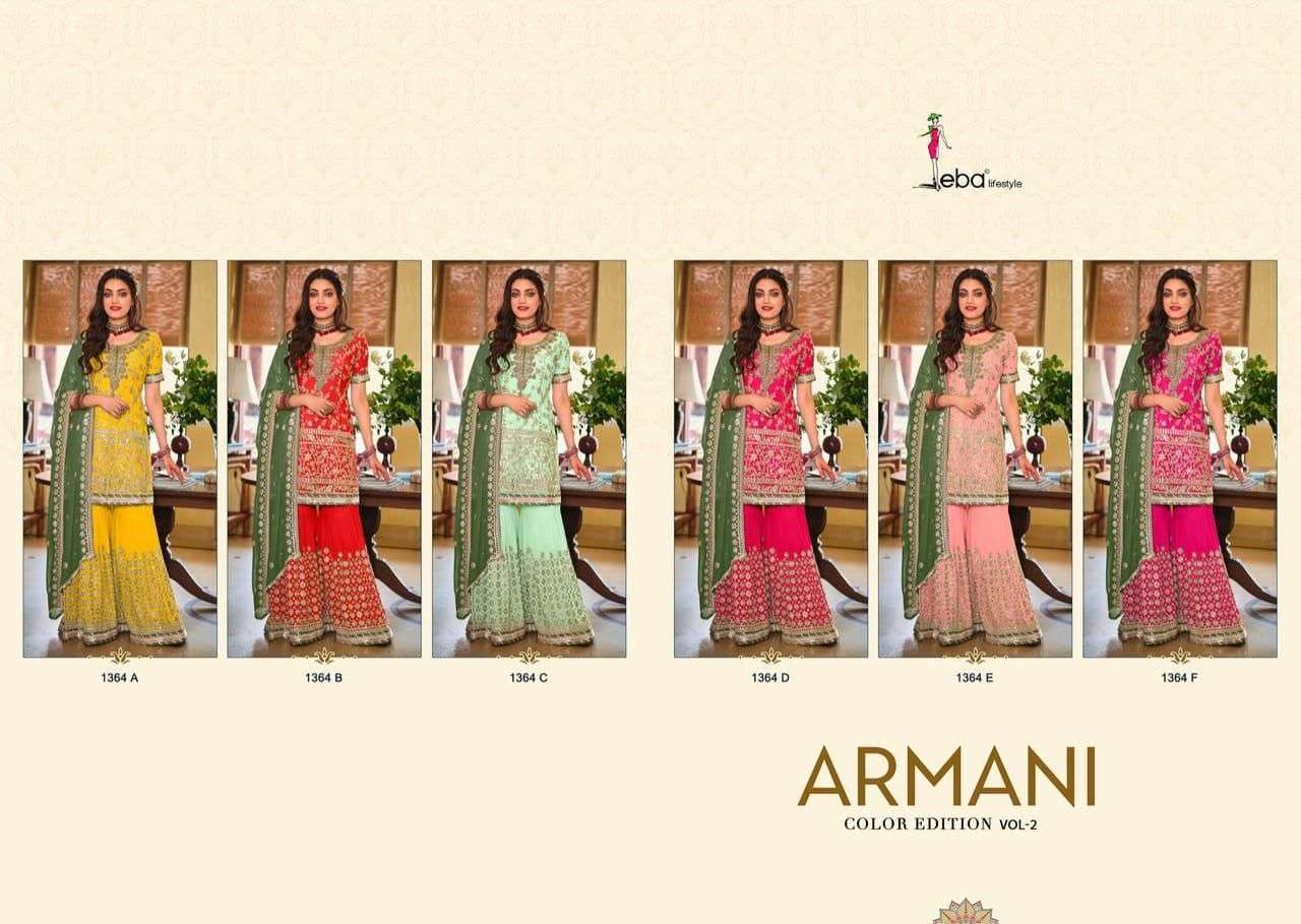 eba lifestyle armani color edition vol 2 series 1364 faux georgette suit 