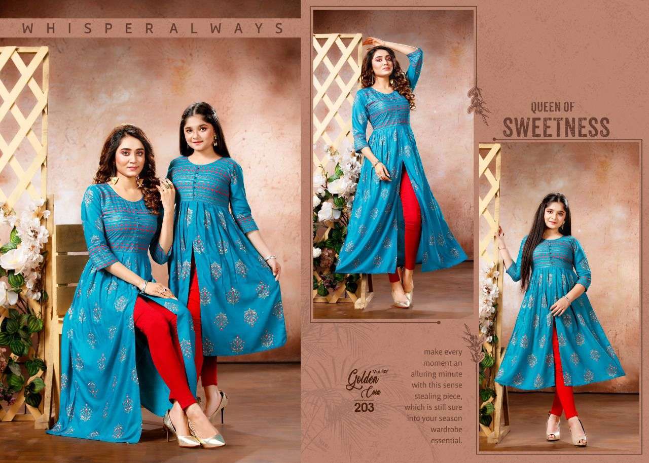 Golden Coin Vol 2 Series 201-207 Heavy Pure Rayon 14 Kg Kurti compulsory all size