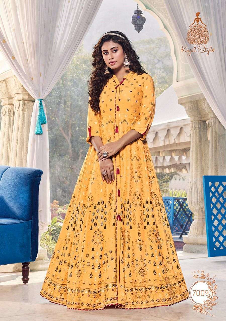 kajal style fashion colorbar vol 7 series 7001-7010 heavy rayon kurti 