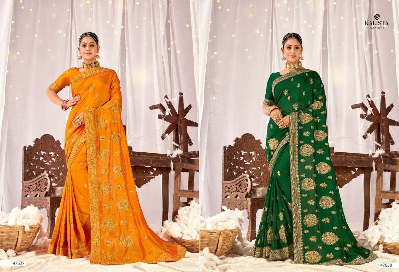 kalista fashions gulkand series 47635-47642 vichitra saree