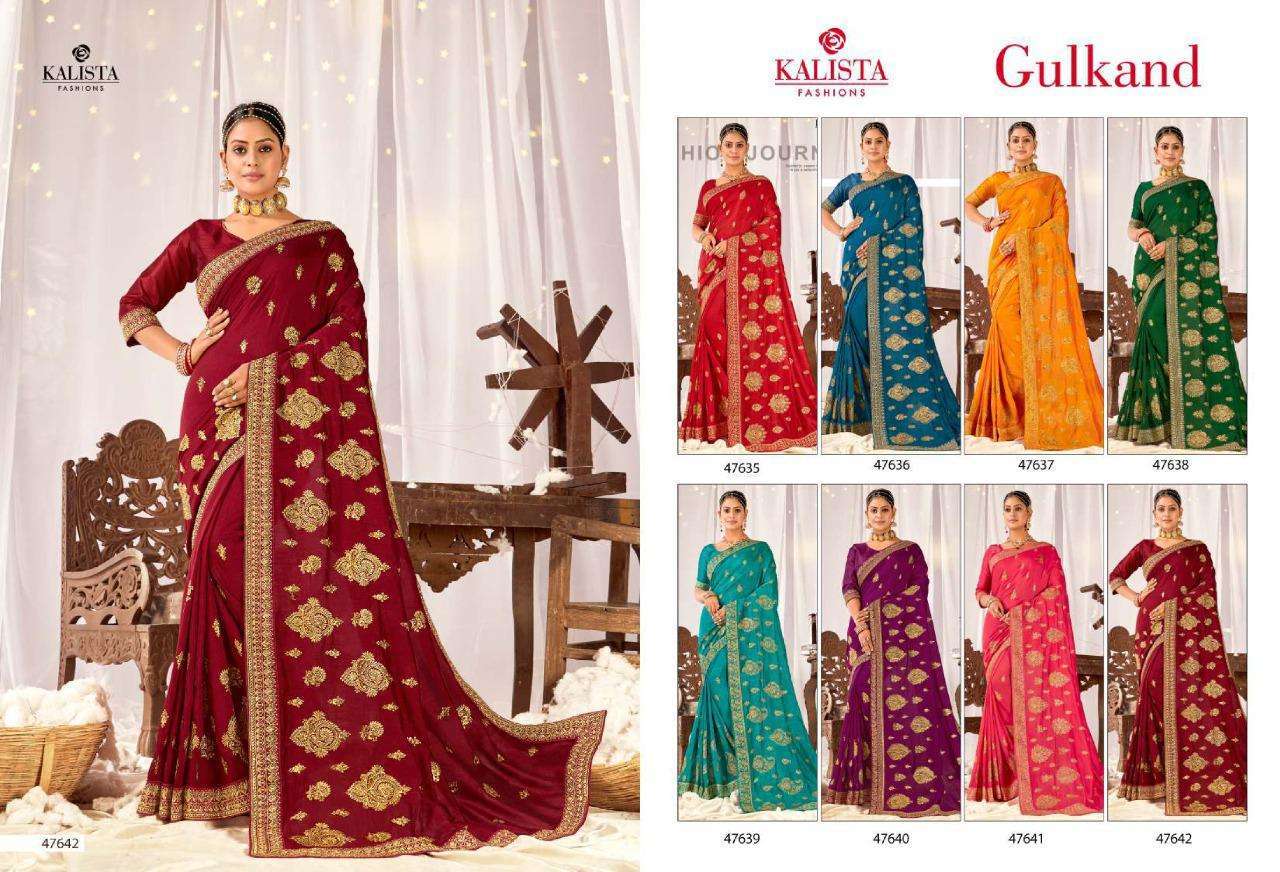 kalista fashions gulkand series 47635-47642 vichitra saree