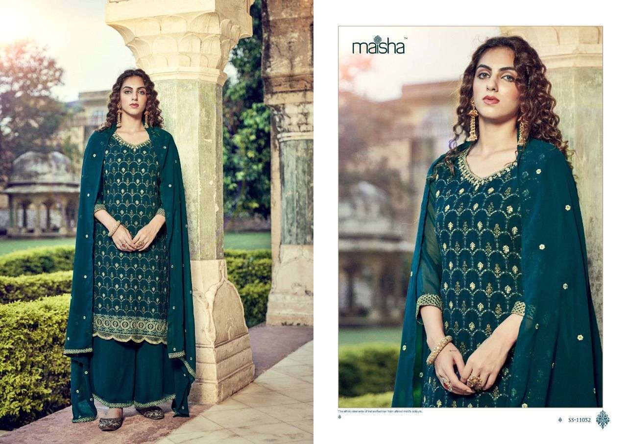 MAISHA PRESENT KORAA PURE GEORGETTE BEAUTIFUL EMBROIDERY WORK SUIT WHOLESALER