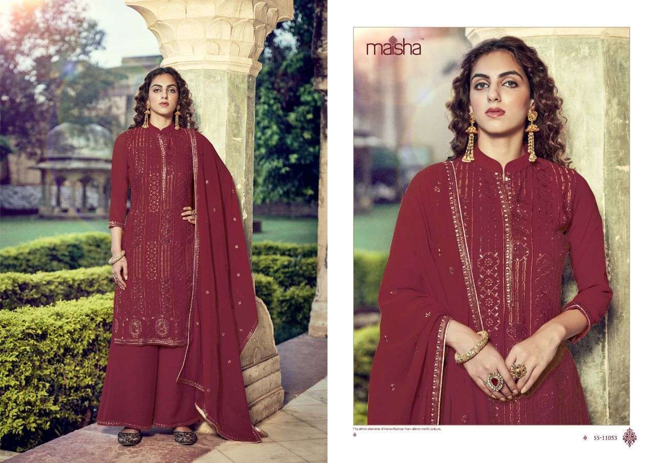MAISHA PRESENT KORAA PURE GEORGETTE BEAUTIFUL EMBROIDERY WORK SUIT WHOLESALER