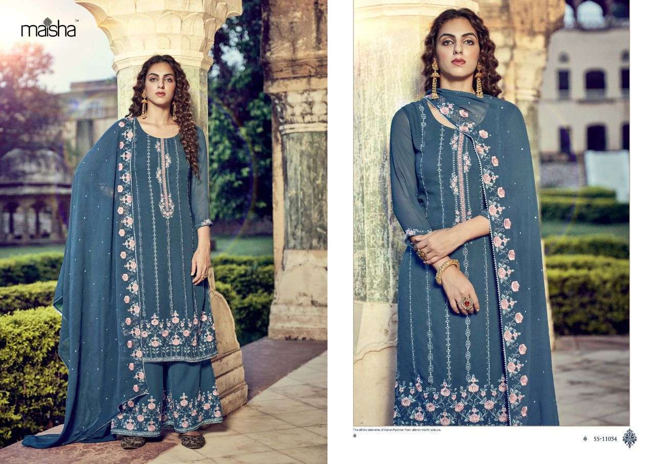 MAISHA PRESENT KORAA PURE GEORGETTE BEAUTIFUL EMBROIDERY WORK SUIT WHOLESALER