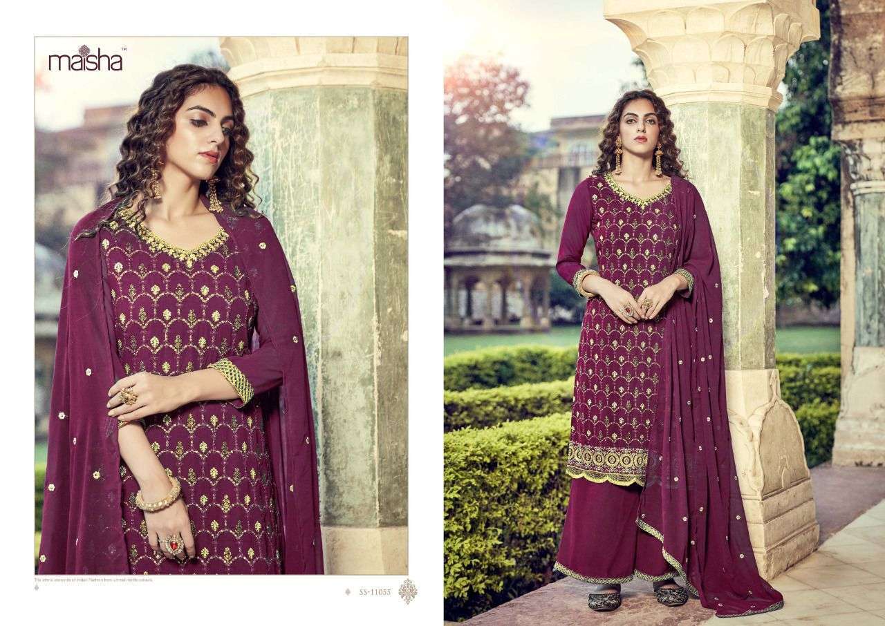 MAISHA PRESENT KORAA PURE GEORGETTE BEAUTIFUL EMBROIDERY WORK SUIT WHOLESALER