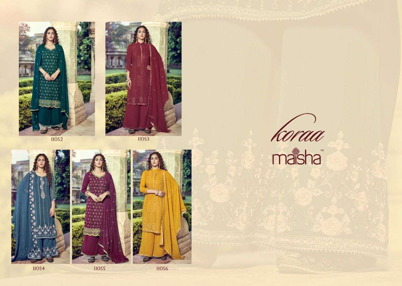 MAISHA PRESENT KORAA PURE GEORGETTE BEAUTIFUL EMBROIDERY WORK SUIT WHOLESALER