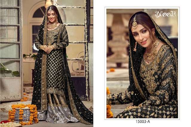 Noor Hit Collection 15003 Faux Georgette With Self Embroidery Work suit