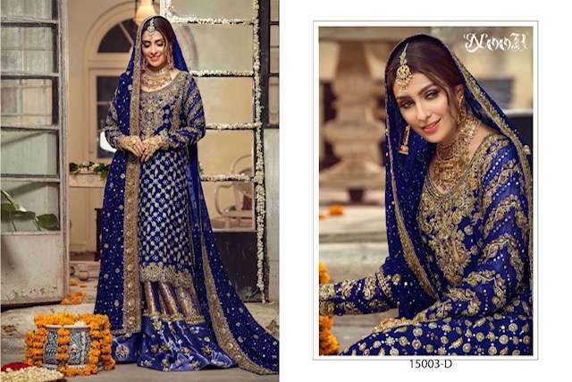 Noor Hit Collection 15003 Faux Georgette With Self Embroidery Work suit