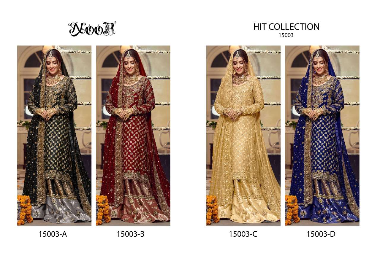 Noor Hit Collection 15003 Faux Georgette With Self Embroidery Work suit