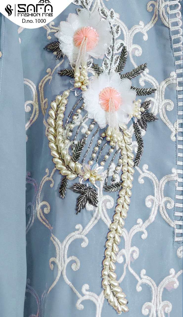 SAFA SF 1000 GEORGETTE WORK FULL STITCH DESIGNER SUITS EXPORTER