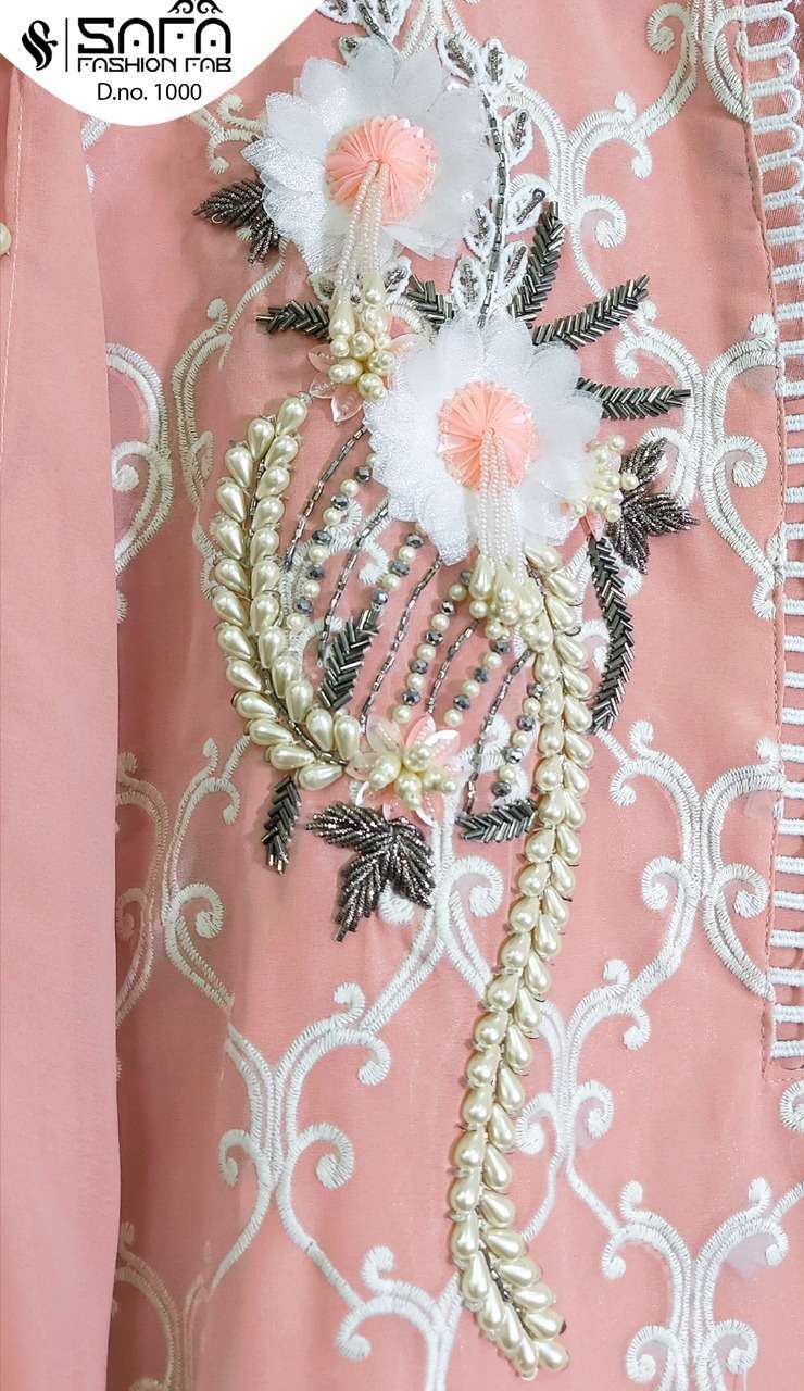 SAFA SF 1000 GEORGETTE WORK FULL STITCH DESIGNER SUITS EXPORTER