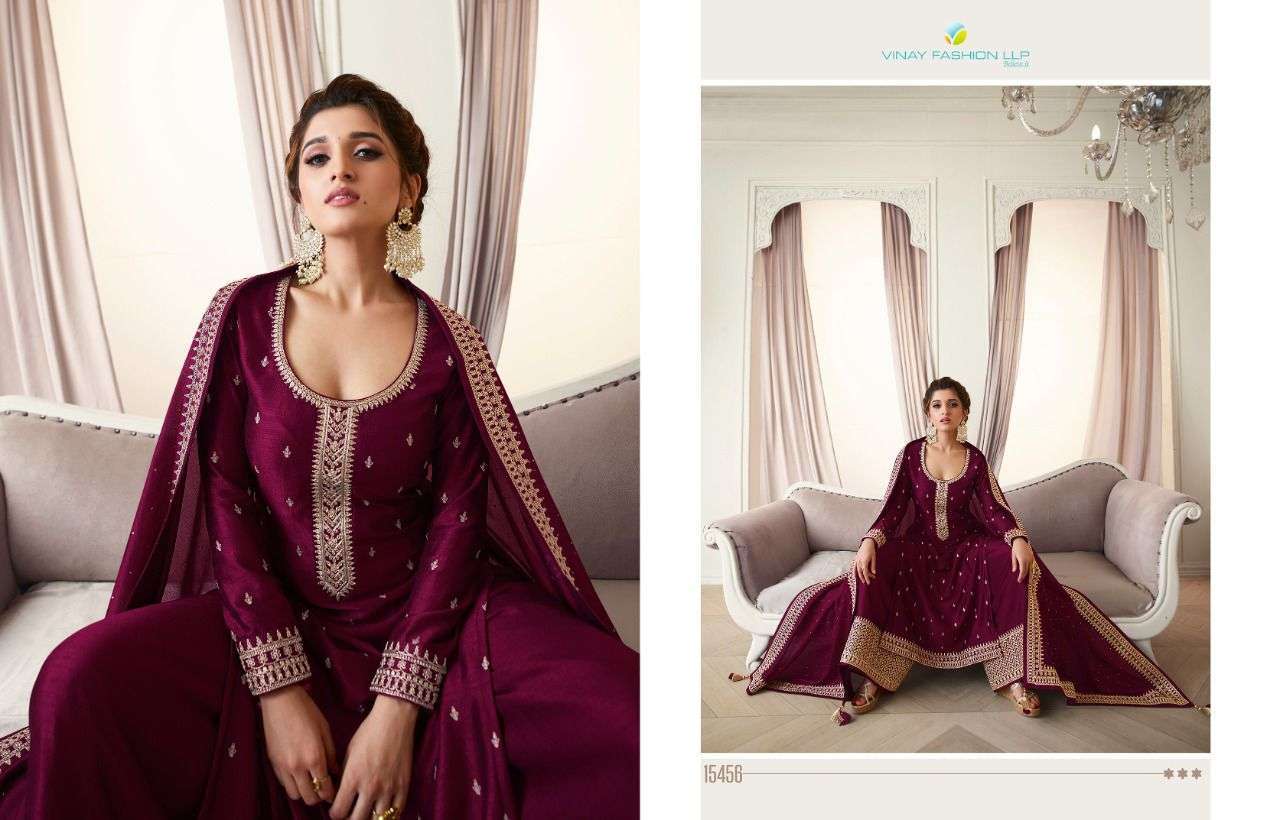Vinay kaseesh shaheen hit list series 15452-15458 silk georgette suit 